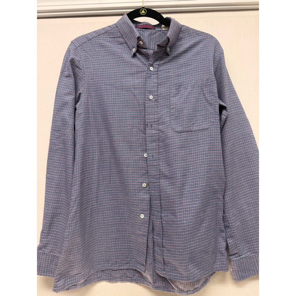 Men's Cacharel Blue Red Plaid Casual Button Down Shirt M